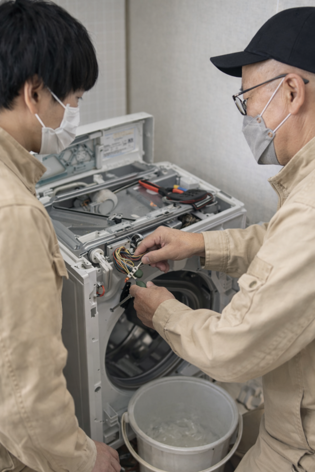 洗濯機分解修理の画像